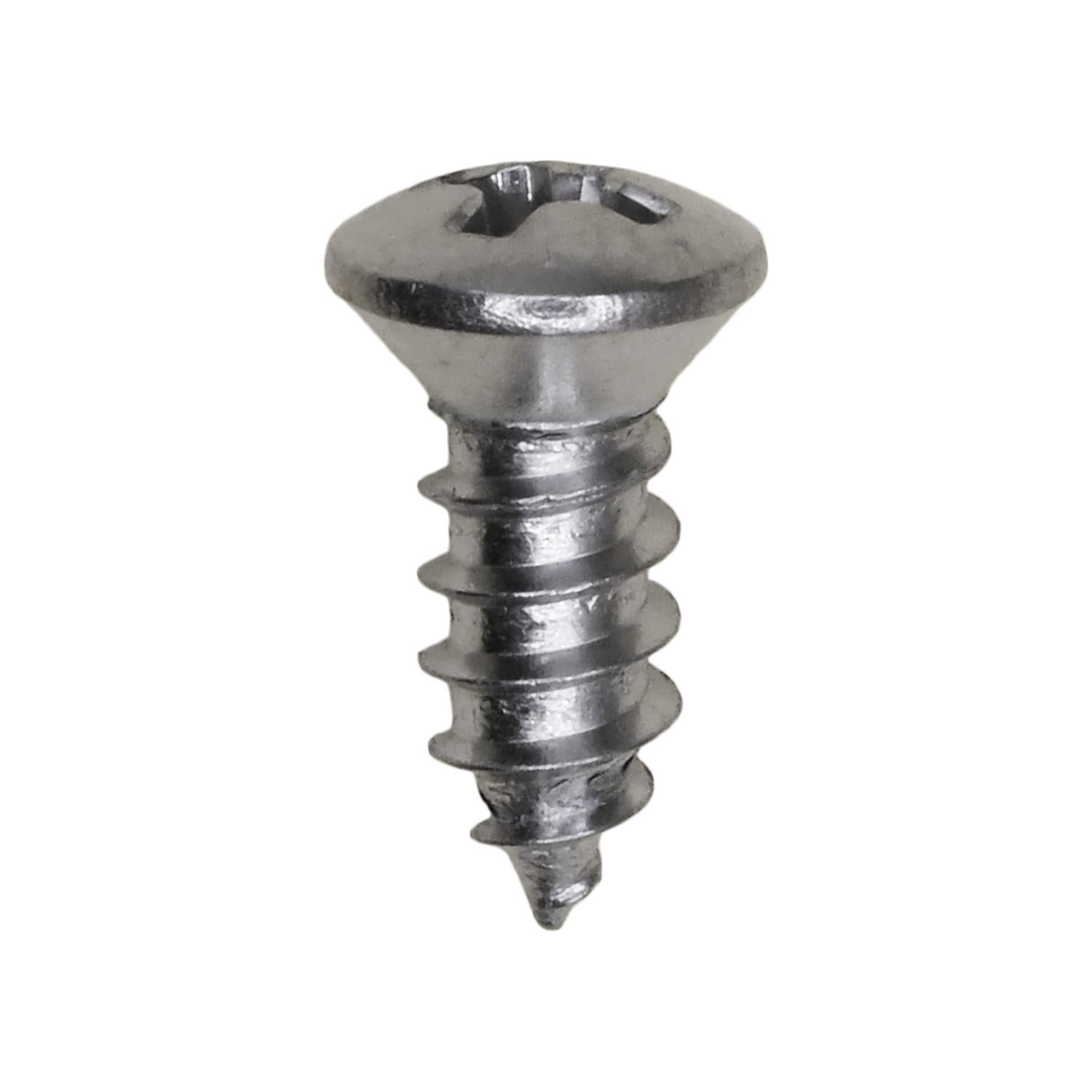 10 x 1/2" Phillips Oval #8 Head Tapping Screw Chrome