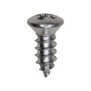 10 x 1/2" Phillips Oval #8 Head Tapping Screw Chrome