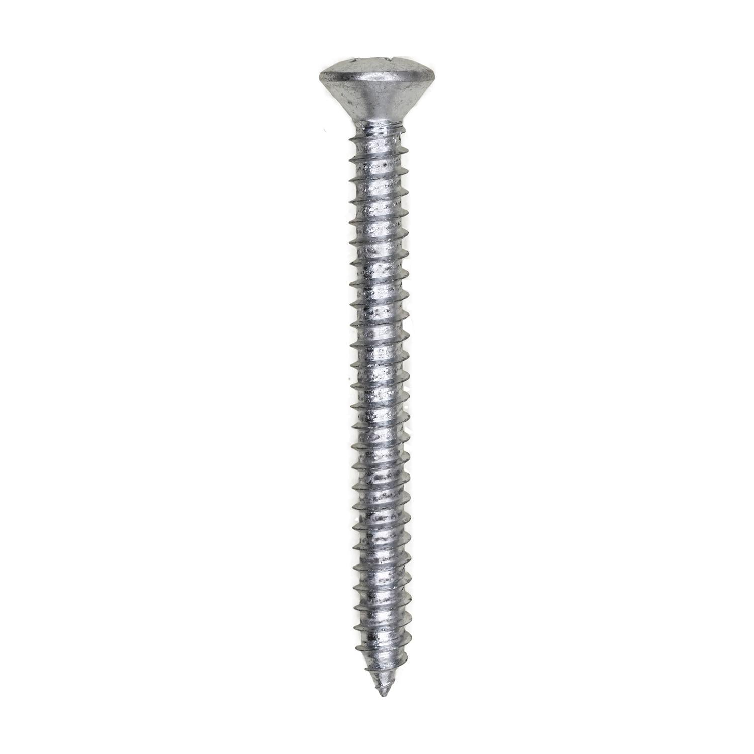 10 x 2" Phillips Oval #8 Head Tapping Screw Zinc