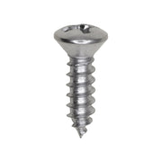 6 x 1/2" Phillips Oval Head Tapping Screw Chrome
