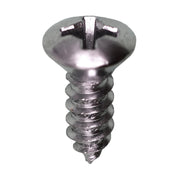 6 x 1/2" Phillips Oval Head Tapping Screw Chrome