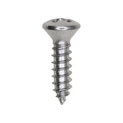 8 x 5/8" Phillips Oval Head Tapping Screw Chrome
