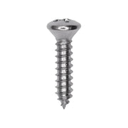 8 x 3/4" Phillips Oval Head Tapping Screw Chrome
