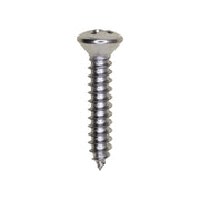 8 x 7/8" Phillips Oval Head Tapping Screw Chrome