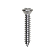 8 x 1" Phillips Oval Head Tapping Screw Chrome