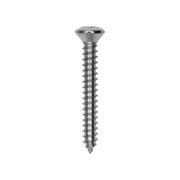 8 x 1-1/4" Phillips Oval Head Tapping Screw Chrome