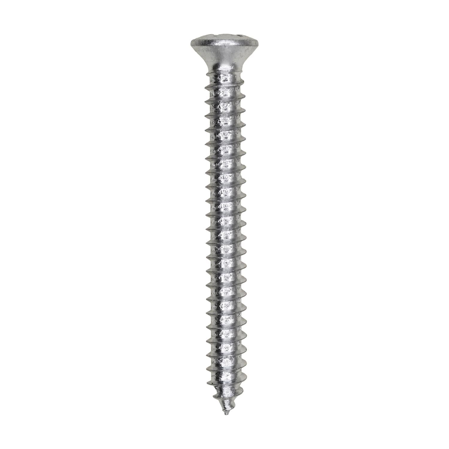 8 x 1-1/2" #6 Head Phillips Oval Head Tapping Screw Zinc