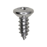 10 x 1/2" Phillips Oval Head Tapping Screw Chrome
