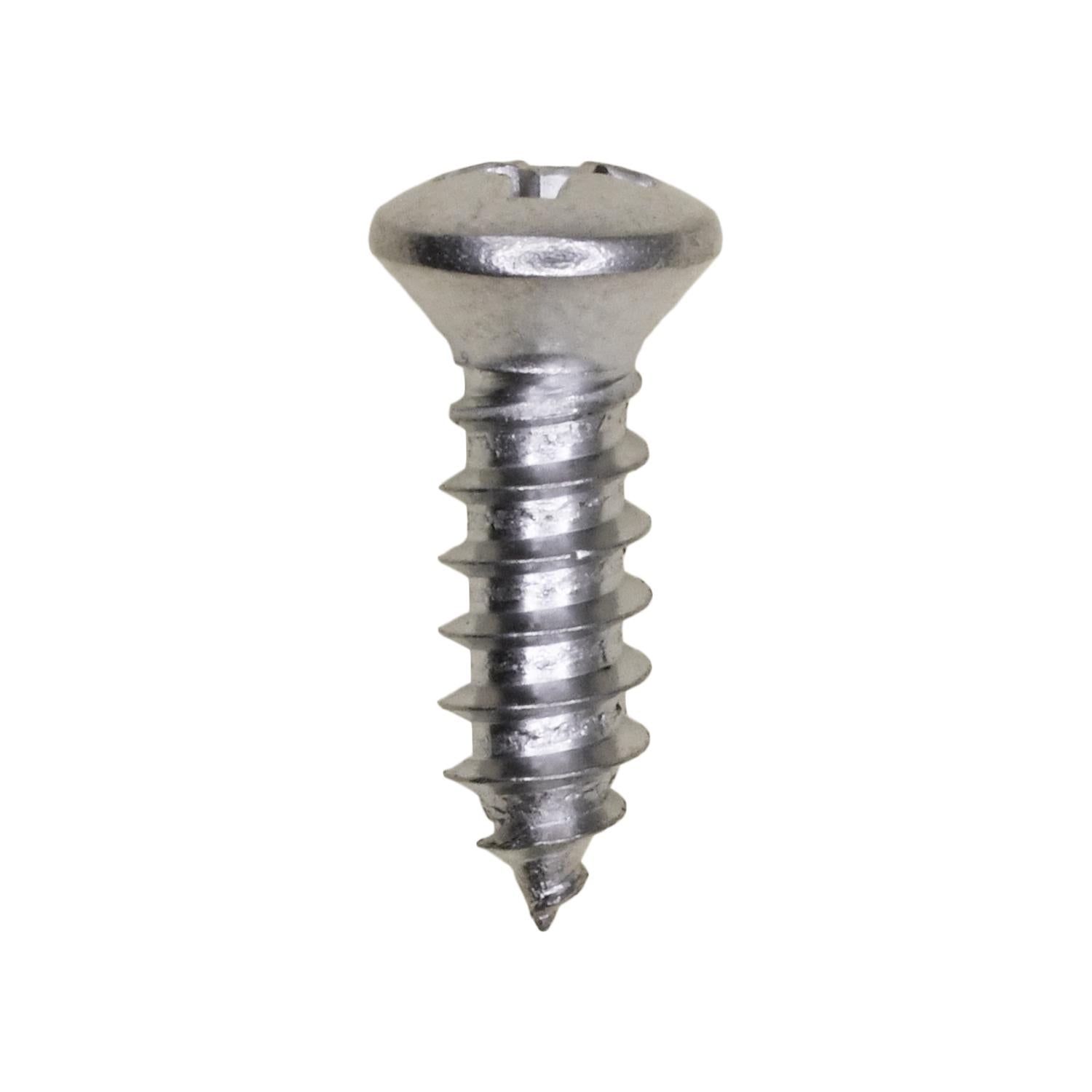 10 x 5/8" #8 Head Phillips Oval Head Tapping Screw Chrome