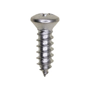10 x 5/8" #8 Head Phillips Oval Head Tapping Screw Chrome