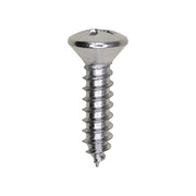 10 x 3/4" Phillips Oval Head Tapping Screw Chrome