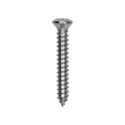 10 x 1-1/4" #8 Head Phillips Oval Head Tapping Screw Chrome