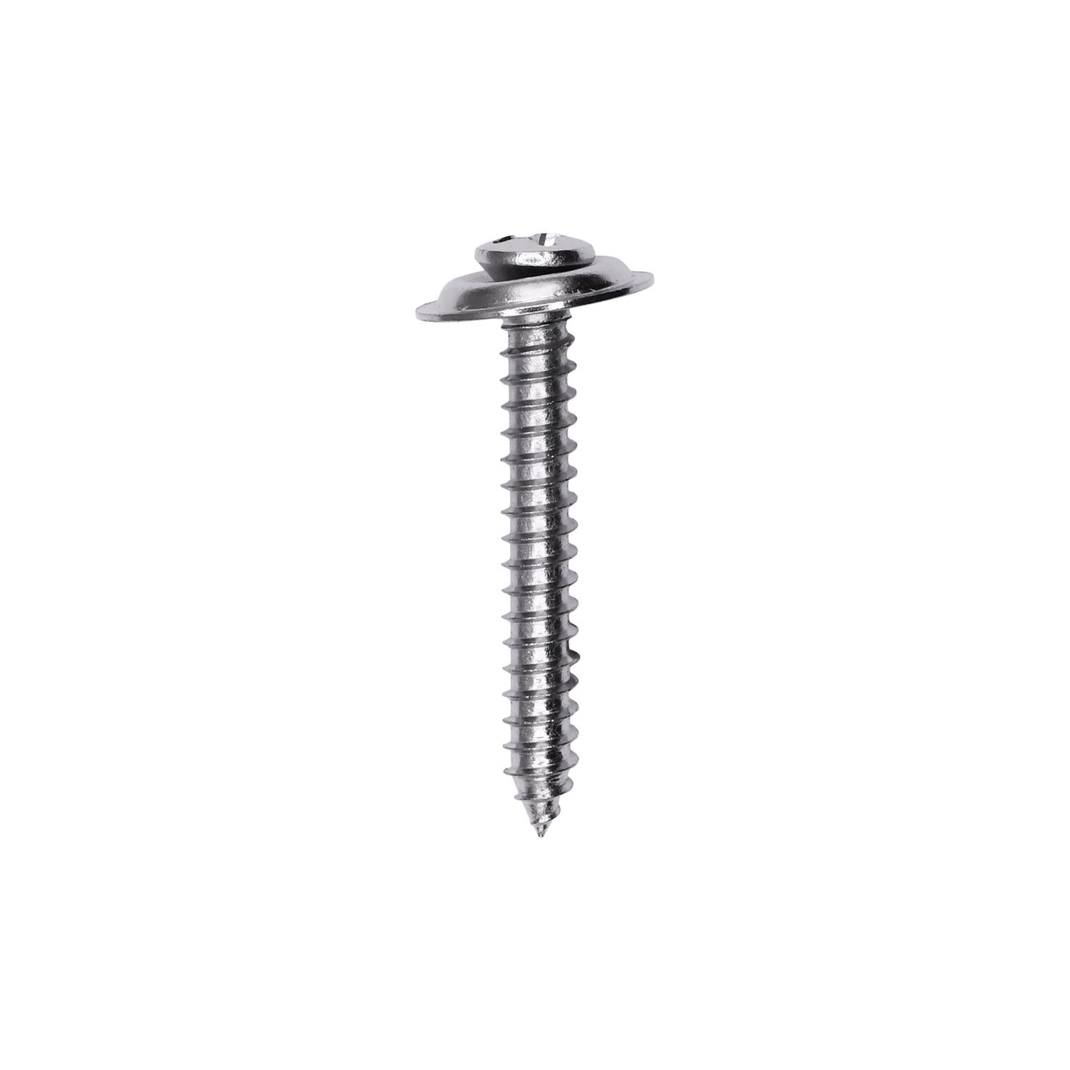 8 x 1-1/4" Phillips Oval Head Sems Tapping Screw Countersunk Chrome
