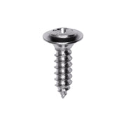 8 x 5/8" Phillips Oval Head Sems Tapping Screw Flush Chrome