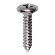 8 x 7/8" Phillips Oval Hex Sems Tapping Screw Flush Chrome