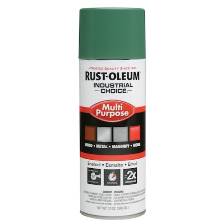 Spray Paint, Machine Green, Gloss, Solvent, 12 oz