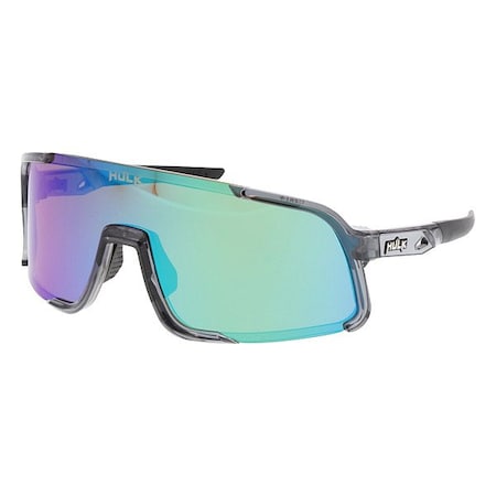 Hulk HK4, Safety Glasses, MAX3 Polarized, Green Mirror Lens, Crystal Gray Frame, Full-Frame