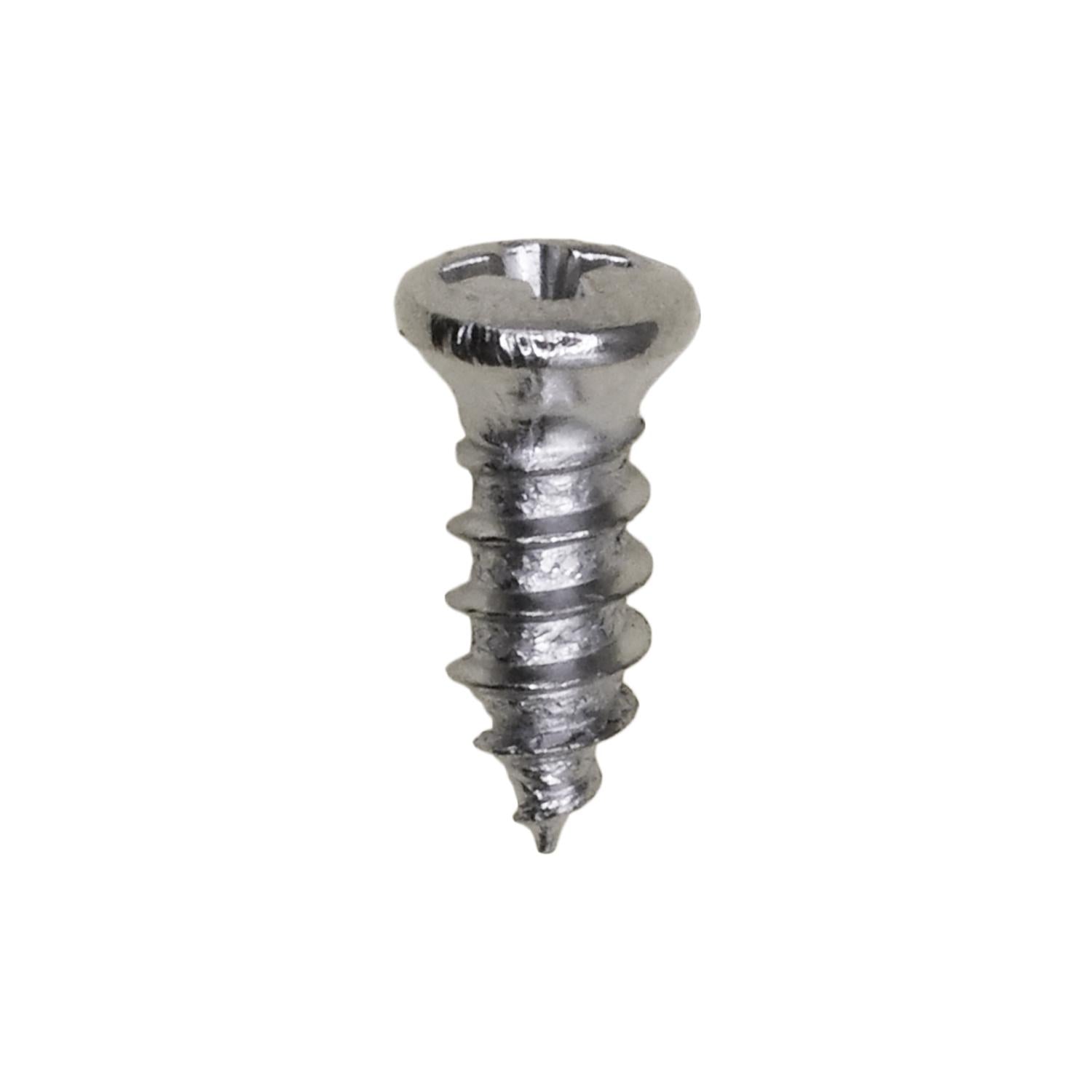 6 x 3/8" Number 4 Head Phillips Oval Head Tapping Screw Chrome