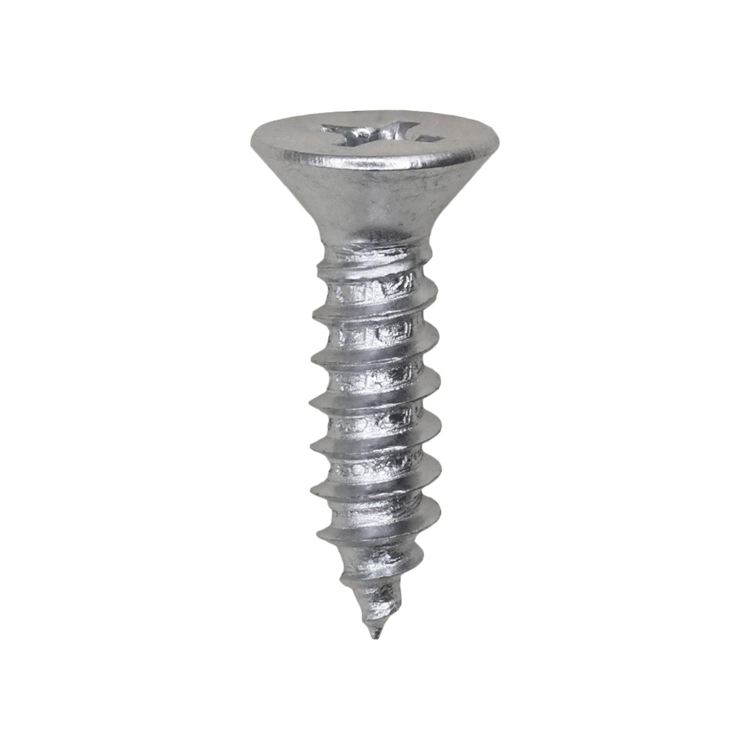 10 x 3/4" Phillips Flat Head Tapping Screw Zinc