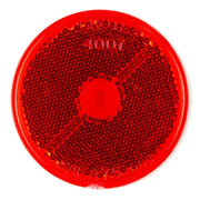 Reflector, Stick-On, Red, Dia 2 1/2