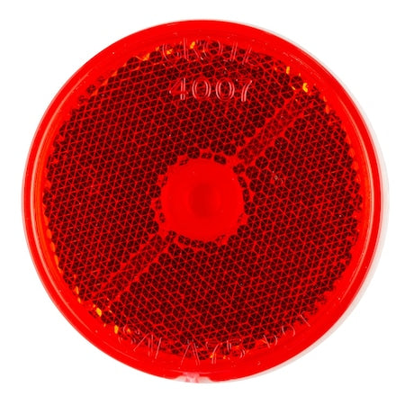 Reflector, Stick-On, Red, Dia 2 1/2