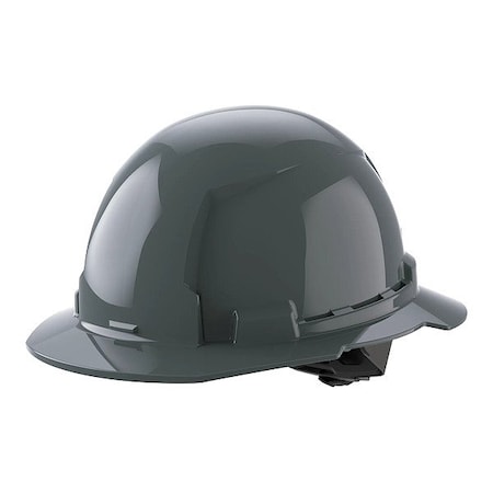 BOLT Gray Full Brim Hard Hat w/4pt Ratcheting Suspension - Type 1, Class E