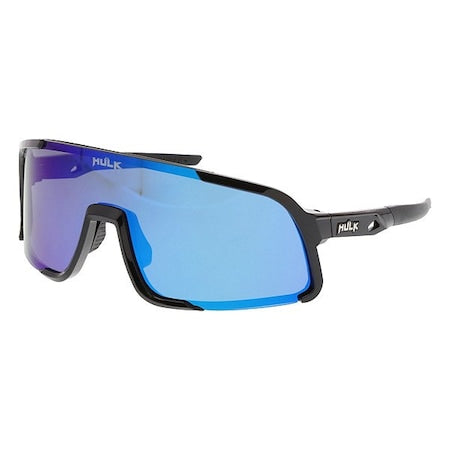 Hulk HK4, Safety Glasses, MAX36 Dual Coating, Blue Mirror Lens, Black Frame, Full-Frame, Polarized