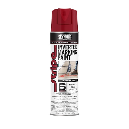 Aervoe 6 Series Marking Paint (Water Based), Safety Red (17oz)
