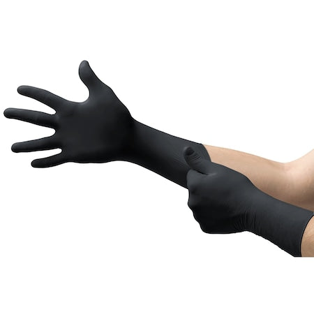 Microflex(R), Disposable Gloves, 5.9 mil Palm, Nitrile, Powder-Free, S, 100 PK, Black