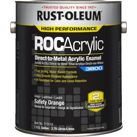 Acrylic Enamel Coating,Safety Org,1 gal.
