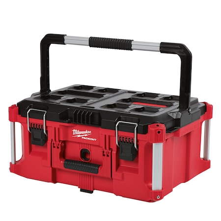PACKOUT Large Tool Box, Polymer, Black/Red, 22 in W x 16-1/4 in D x 11 in H