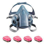Half Mask Respirator Kit:  4 Organic Vapor P100 Cartridges Included, Silicone M Mask Size