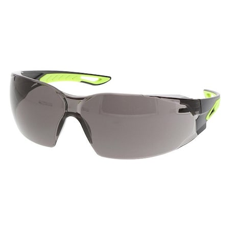 Hulk HK5, Safety Glasses, Duramass Hard Coat, Gray Lens, Black/High-Visibility Yellow Frame, 1 PR