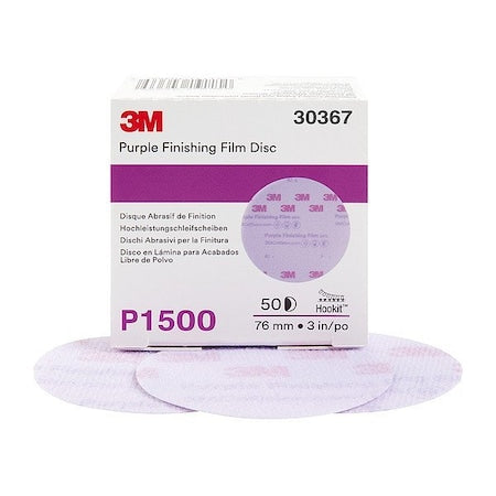 Finishing Film Abrasive Disc, Aluminum Oxide, P1500 Grit, Coated Type, 260L