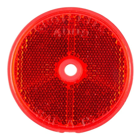 Reflector,Screw Mount,Red,Dia 2 1/2 In