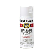 Spray Paint, White, Semi-Gloss, Solvent, 12 oz.