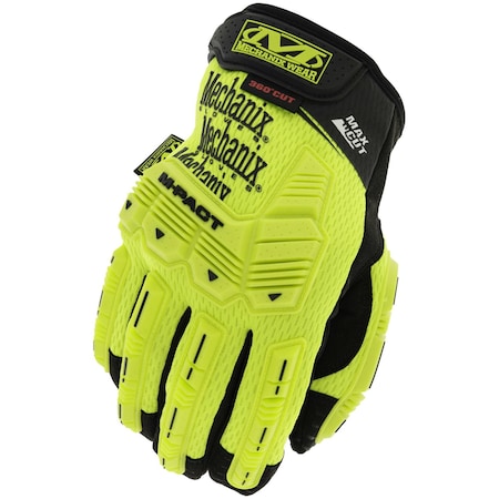 Max Cut M-Pact X91 Mechanics Gloves, Armortex, Synthetic Leather Palm, Fluorescent Yellow