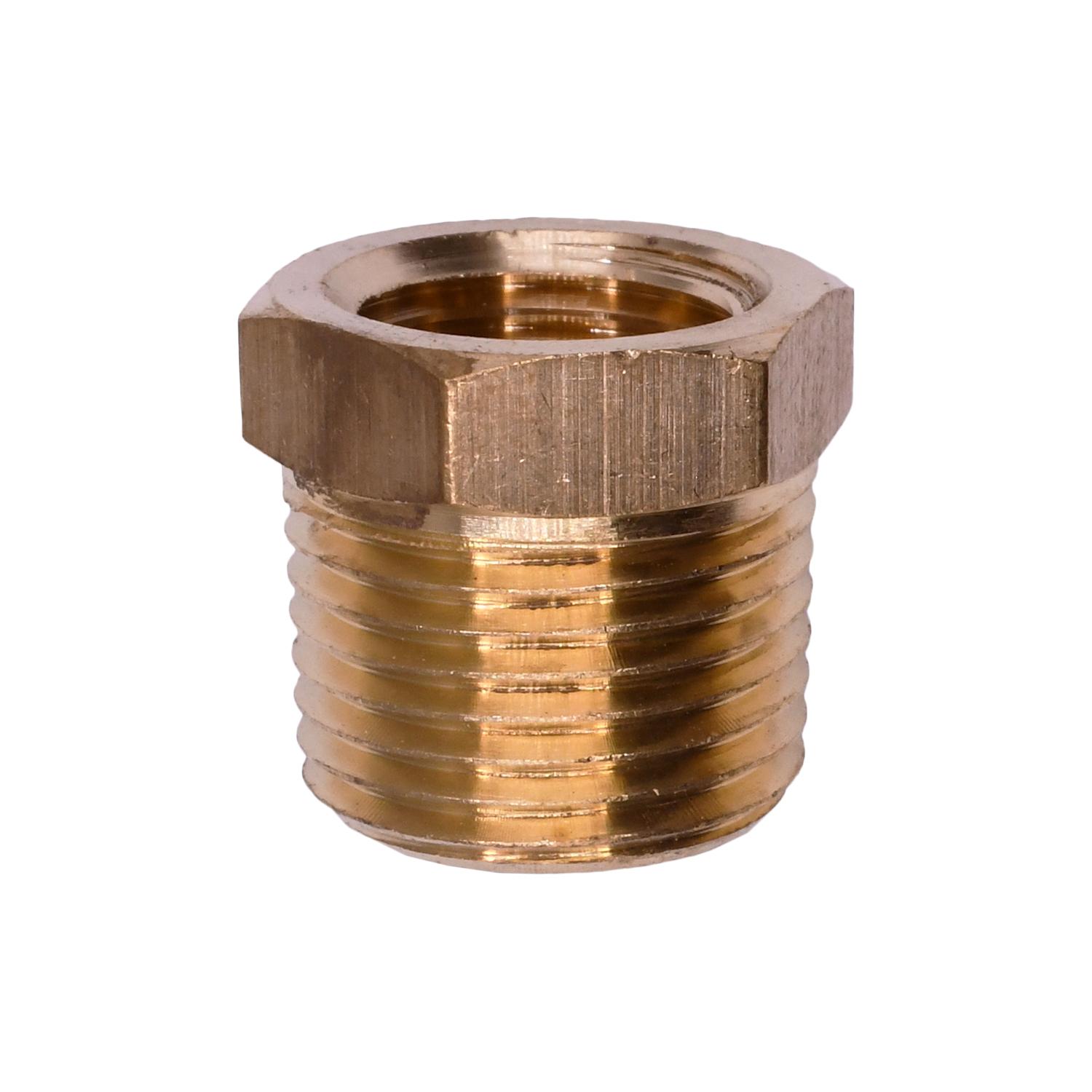 Brass Threaded Reducing Bushing 3/8" Exterior Threads 1/4" Interior Threads