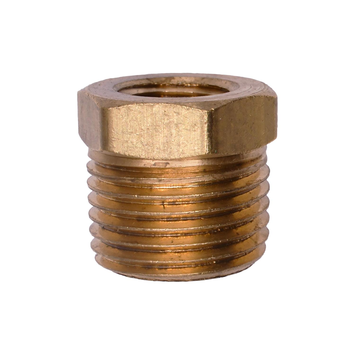 Brass Threaded Reducing Bushing 1/2" Exterior Threads 1/4" Interior Threads
