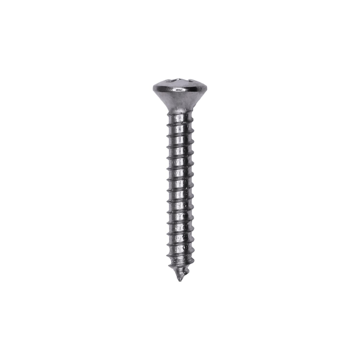 4 x 3/4" Phillips Oval Head Tapping Screw Chrome