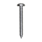 10 x 1-1/2" Phillips Pan Head Tapping Screw Zinc