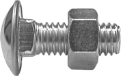 7/16"-14 x 1-1/4" Stainless Steel Capped Round Head Bumper Bolts with Hex Nuts