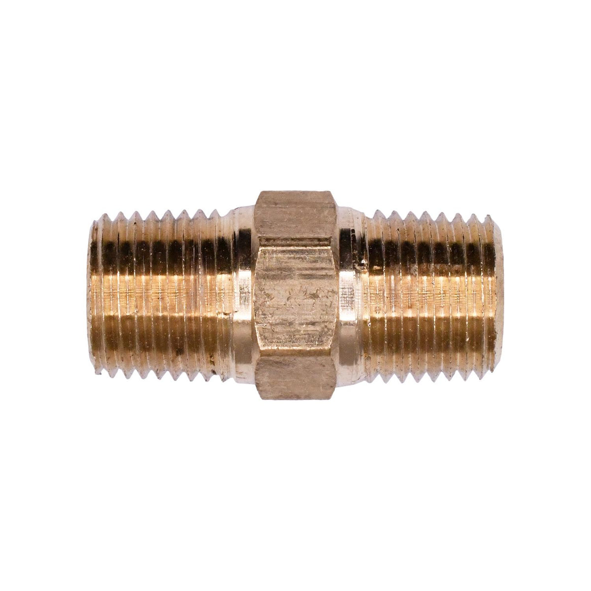 Brass Hex Nipple 1/8" Threads A 1/8" Threads B — Auveco 316