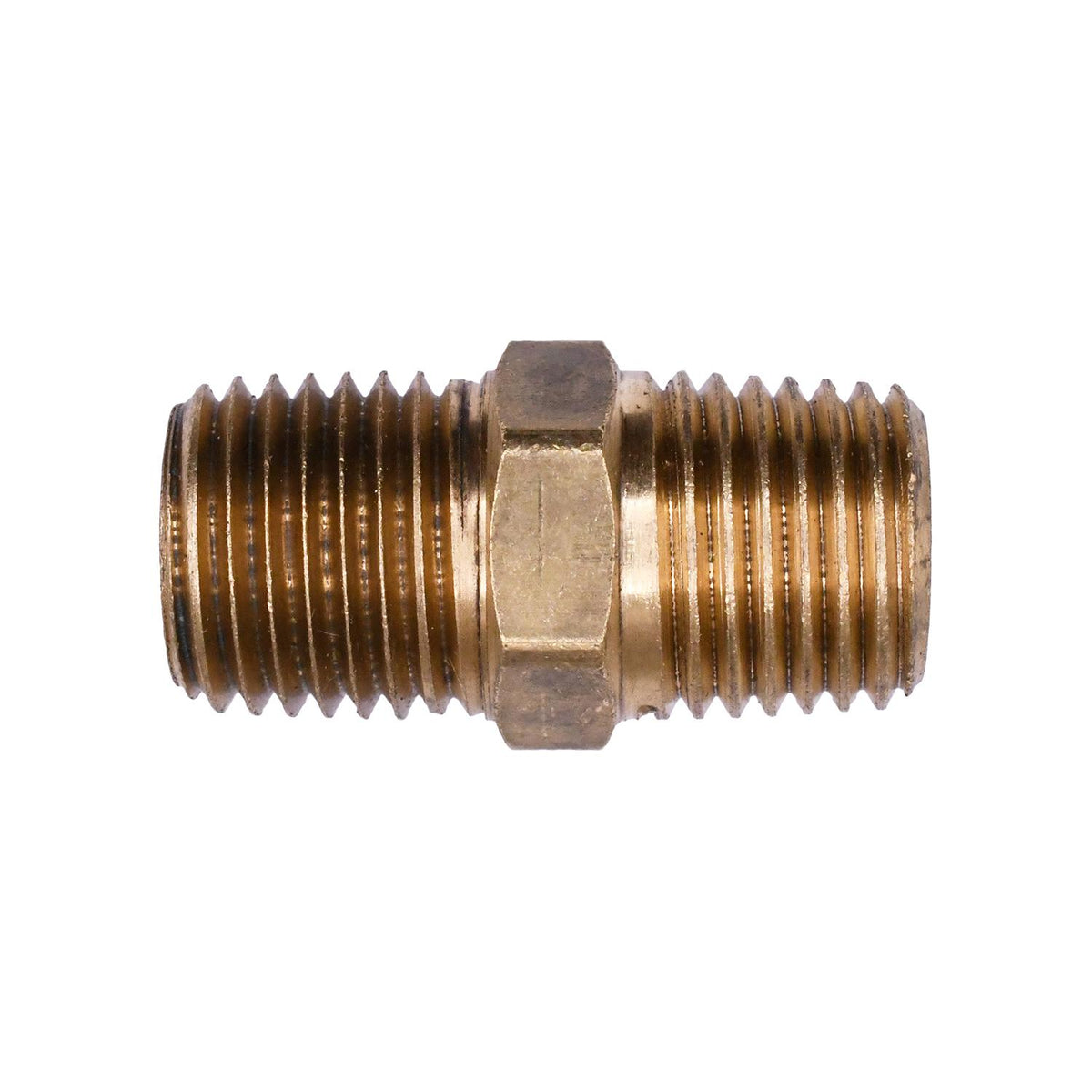 Brass Hex Nipple 1/4" Threads A 1/4" Threads B — Auveco 317