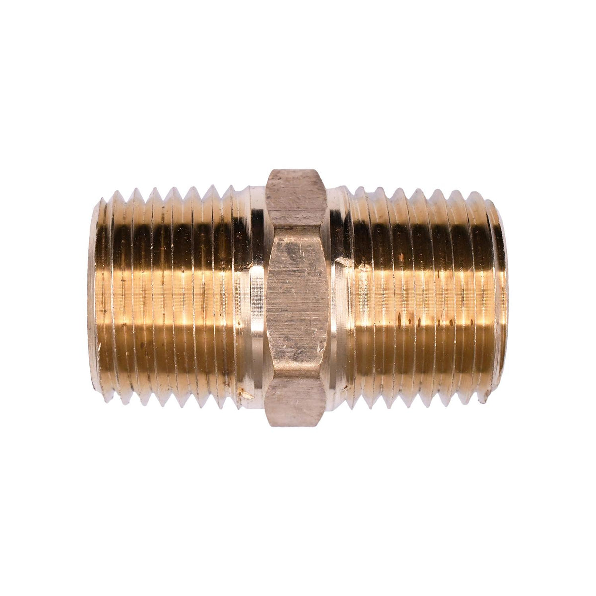 Brass Hex Nipple 1/2" Threads A 1/2" Threads B — Auveco 322