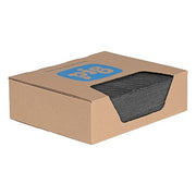 Sorbent Pad, 9 7/8 gal, 16 in x 20 in, Universal, Black/Gray, Polypropylene, 50 PK