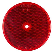 Reflector,Screw Mount,Red,Dia 3-1/4 In