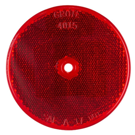 Reflector,Screw Mount,Red,Dia 3-1/4 In