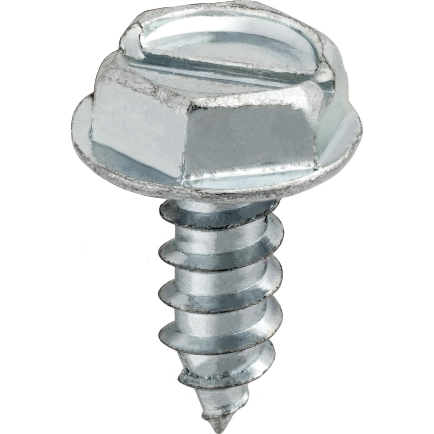 6 x 3/8" Slotted Hex Washer Head Tapping Screw Zinc