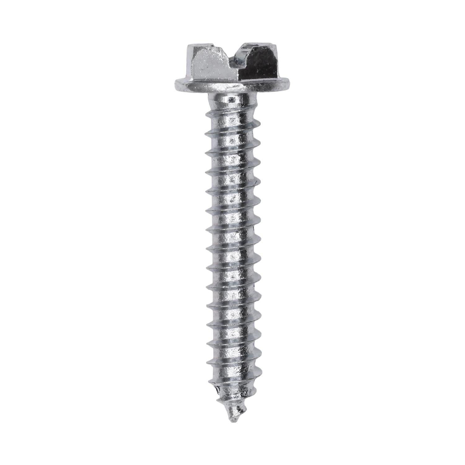8 x 1" Slotted Hex Washer Head Tapping Screw Zinc